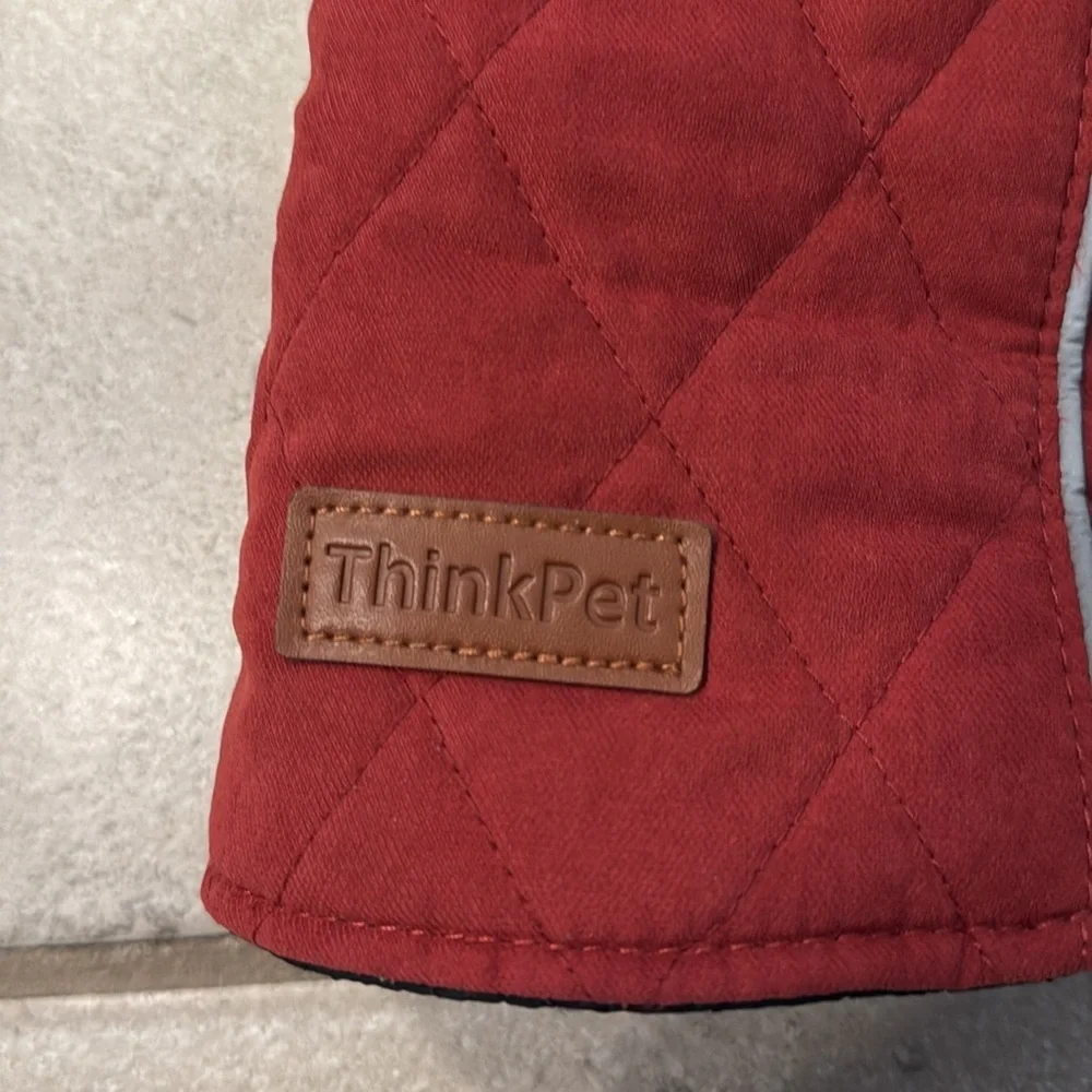 ThinkPet Warm Reversible Dog Coat Thick Winter Dog Jacket RED/BLACK Size: XL
